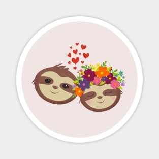 Frothy Sloth Couple Magnet